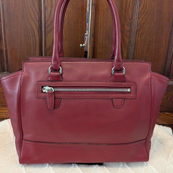 COACH 19890 Dark Red Leather Legacy Medium Candace Carryall Tote Shoulder Bag - Picture 5 of 16